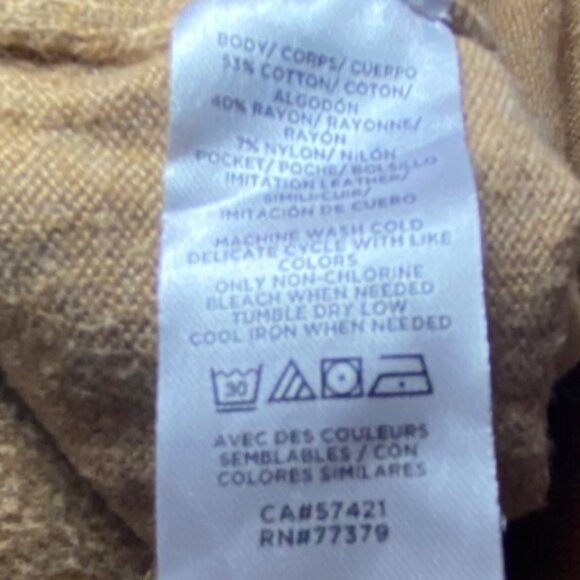 Ann Taylor Factory Womens Tan Pullover Sweater W/ Faux Leather Pockets XS/S - Picture 4 of 6